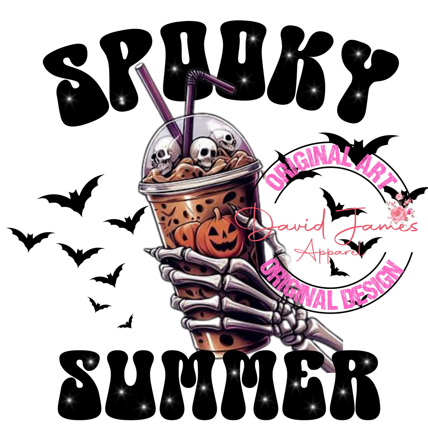 DIGITAL DOWNLOAD PNG | Spooky summer, orange iced coffee | Summerween