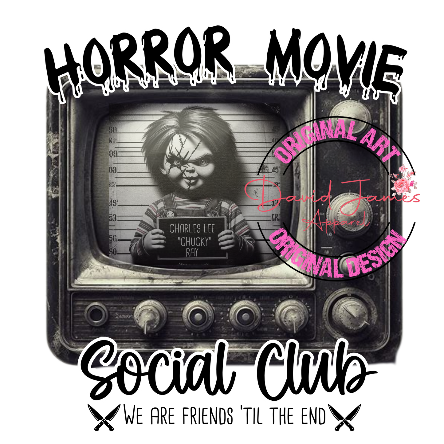 DIGITAL DOWNLOAD PNG |Horror Movie Social Club Vintage TV | Chucky | American Killers