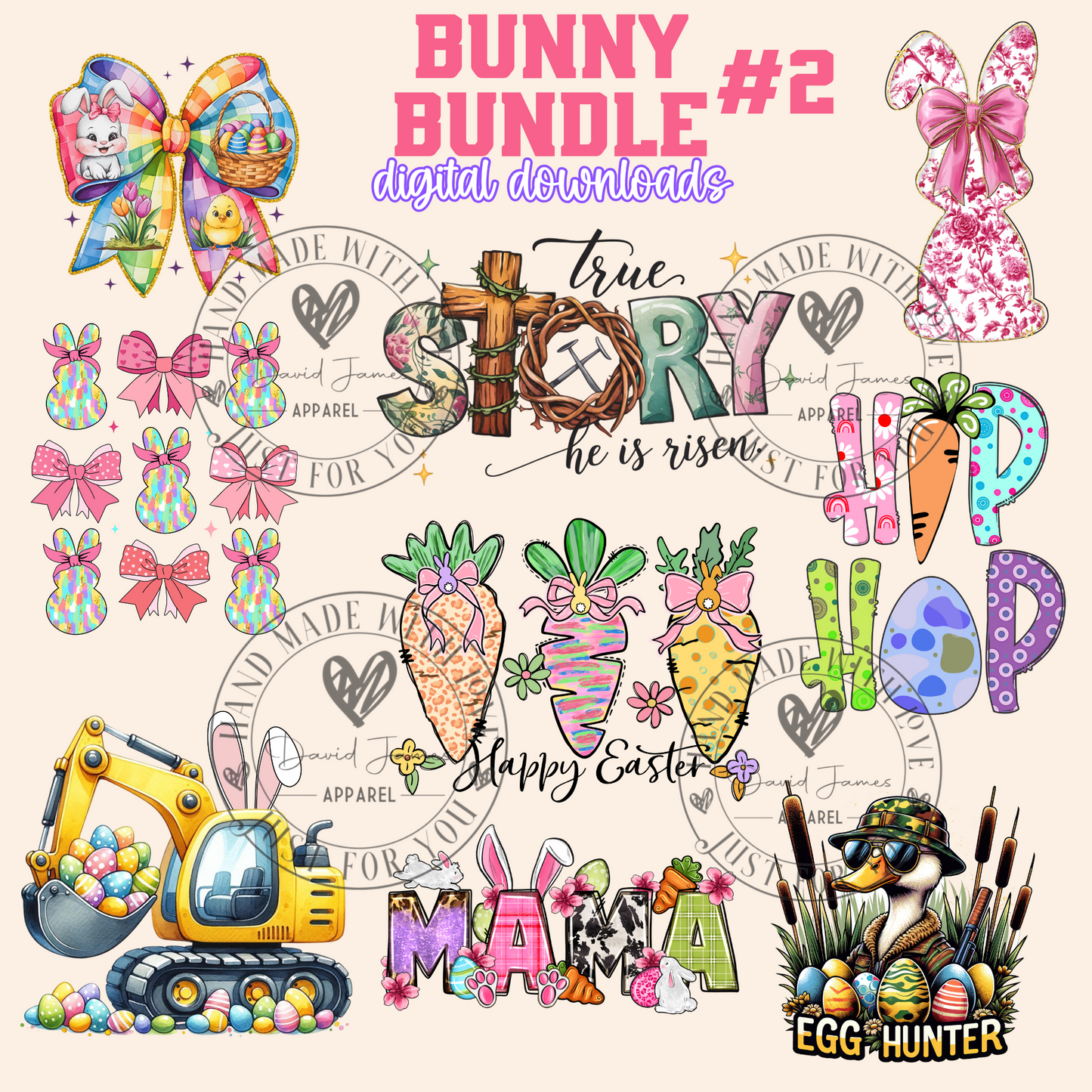 DIGITAL DOWNLOAD PNG | Bunny Bundle #2
