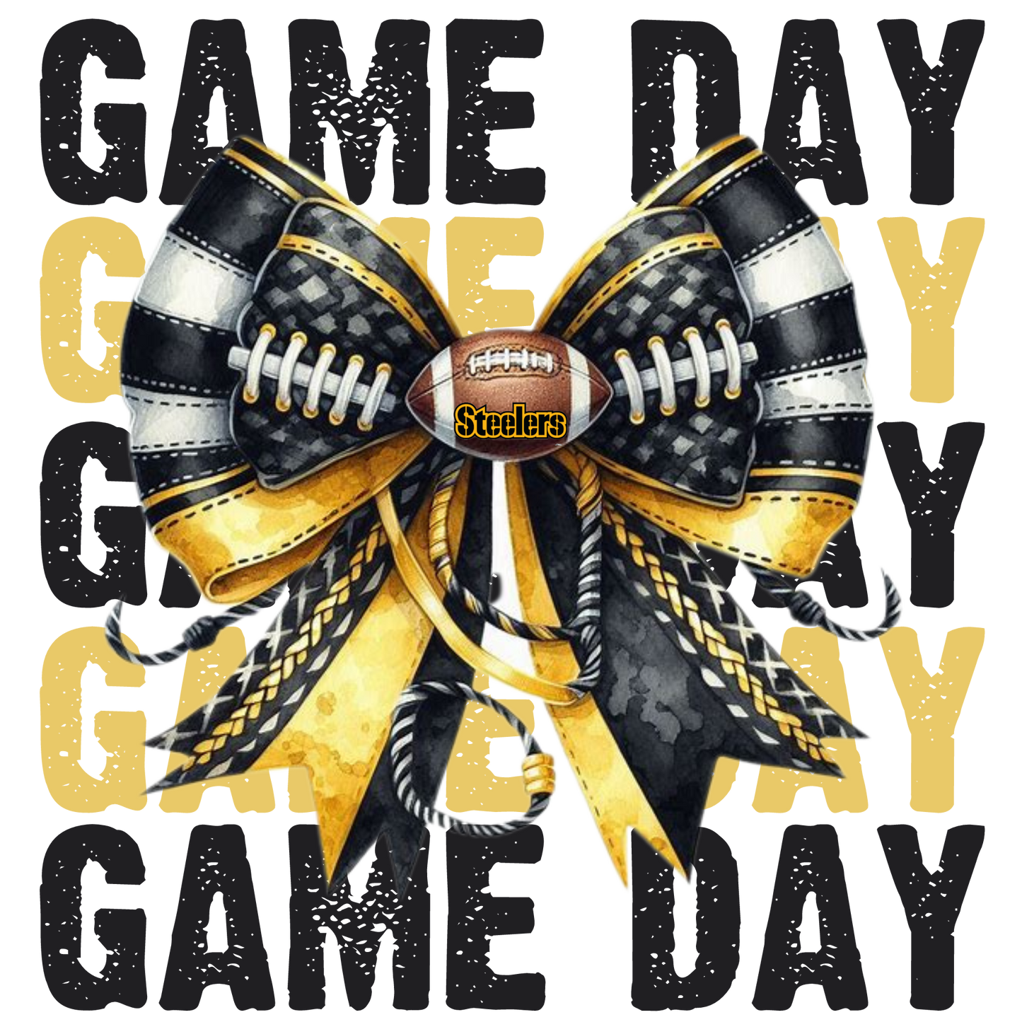 DIGITAL DOWNLOAD PNG | Game Day Yellow and Black Steelers | football | set of 2 images