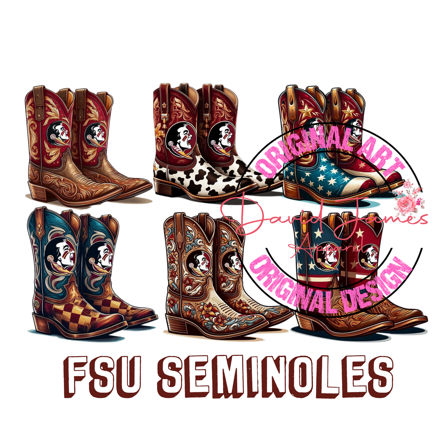 DIGITAL DOWNLOAD PNG | College boots | FSU Seminoles