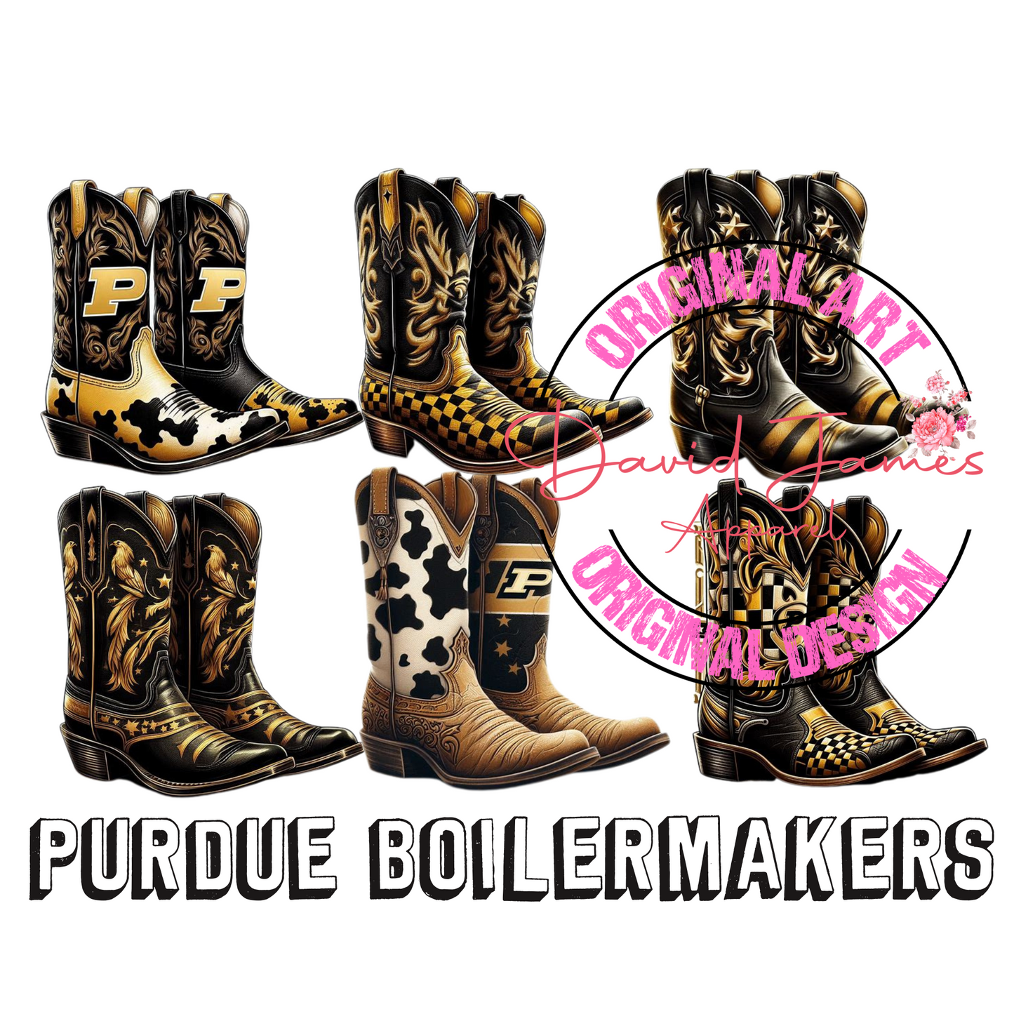 DIGITAL DOWNLOAD PNG | College boots |Purdue Boilermakers