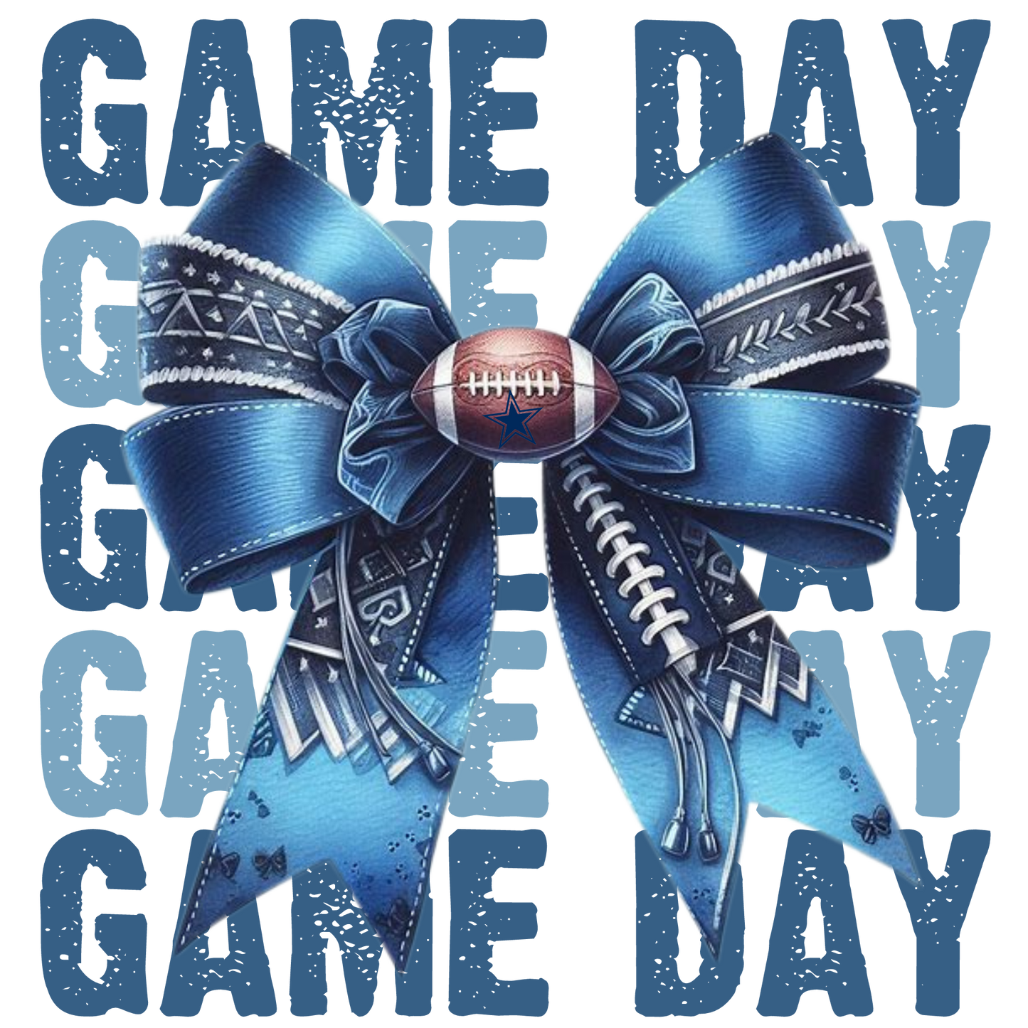 DIGITAL DOWNLOAD PNG | Game Day Blues Cowboy | football | set of 2 images