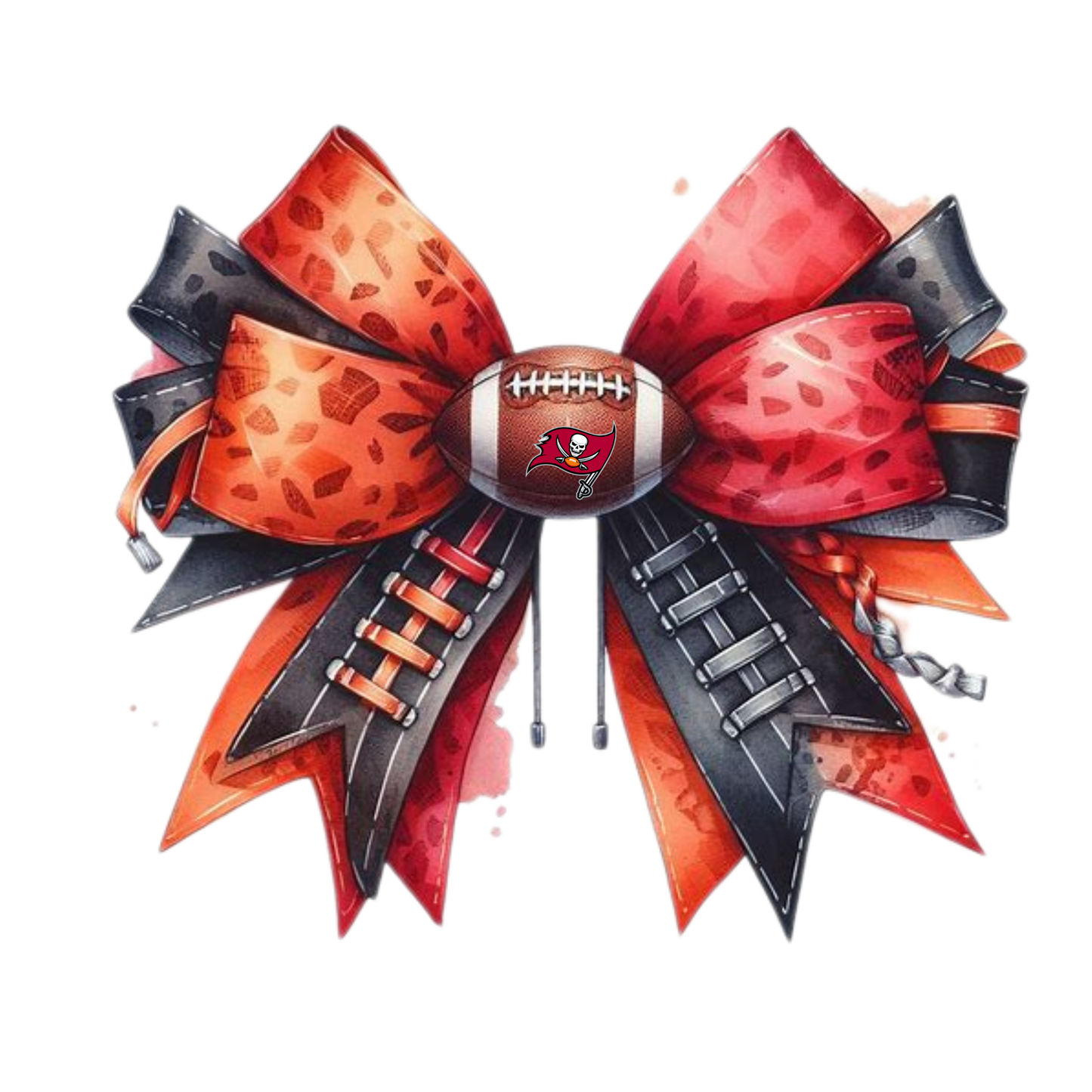DIGITAL DOWNLOAD PNG | Game Day Red and orange Bucs | football | set of 2 images