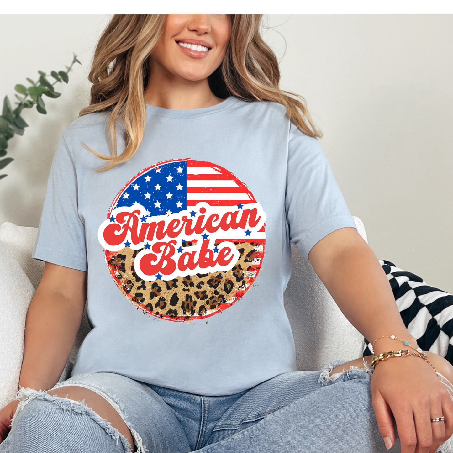American Babe | Leopard print |Direct to film transfer