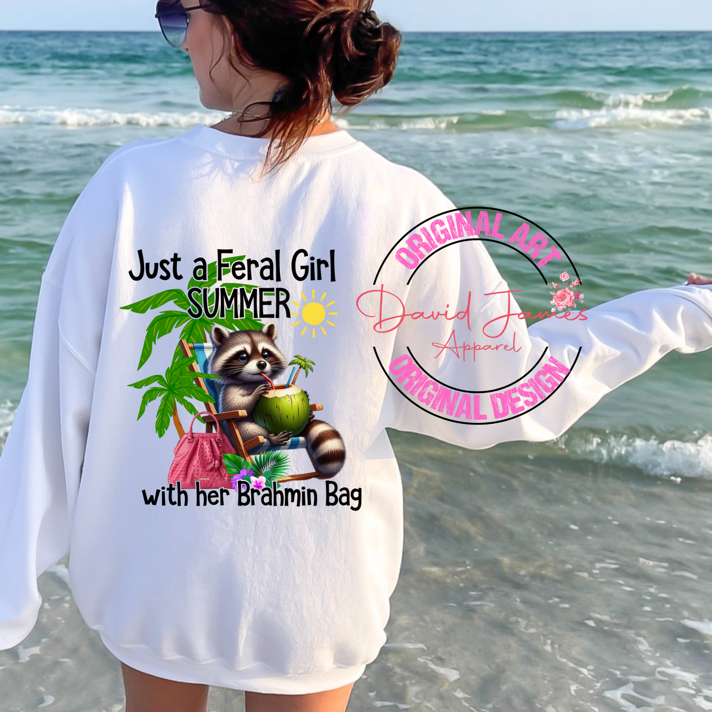 Just a feral girl summer with her brahmin bag| raccoon | Brahmin Inspired | Direct to film transfer