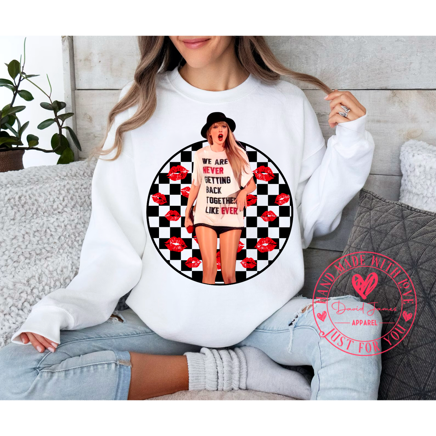 Taylor swift Retro checkered | Direct to film Transfer