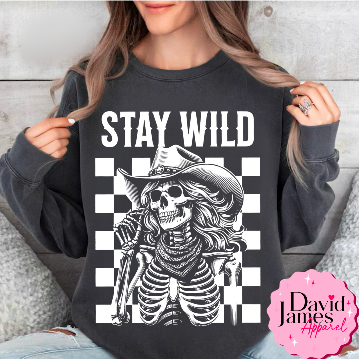 Stay wild skeleton cowgirl dtf