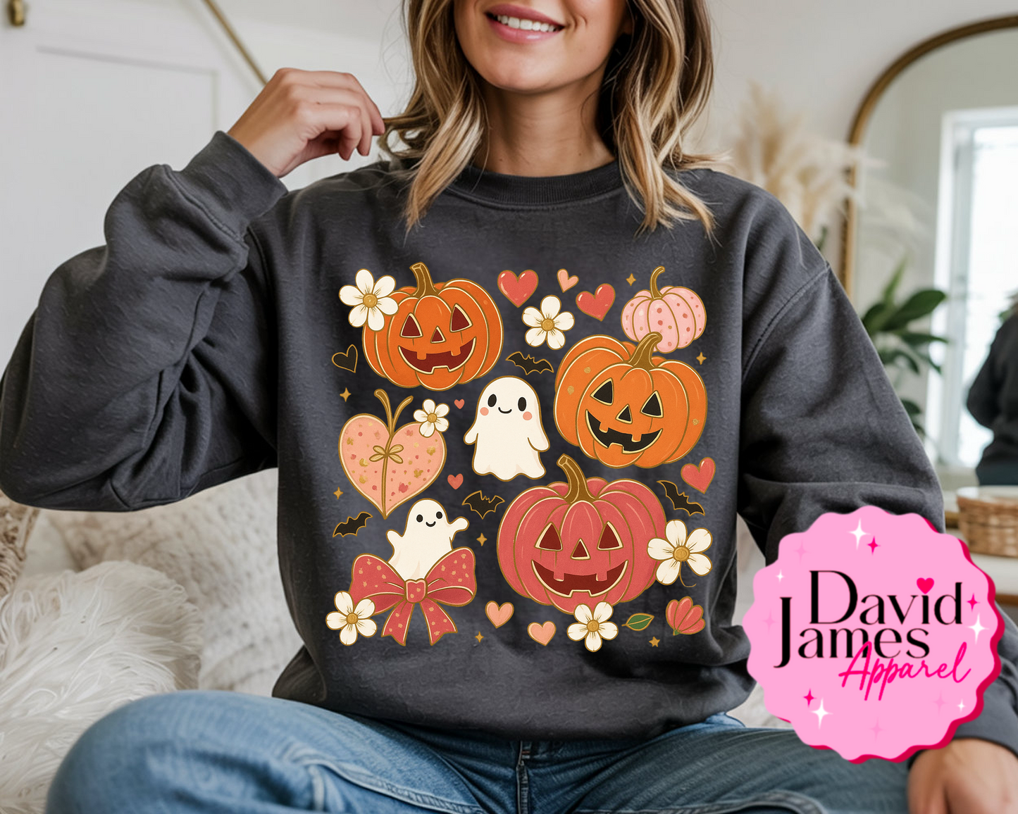 Cute pumpkins and ghosts DTF