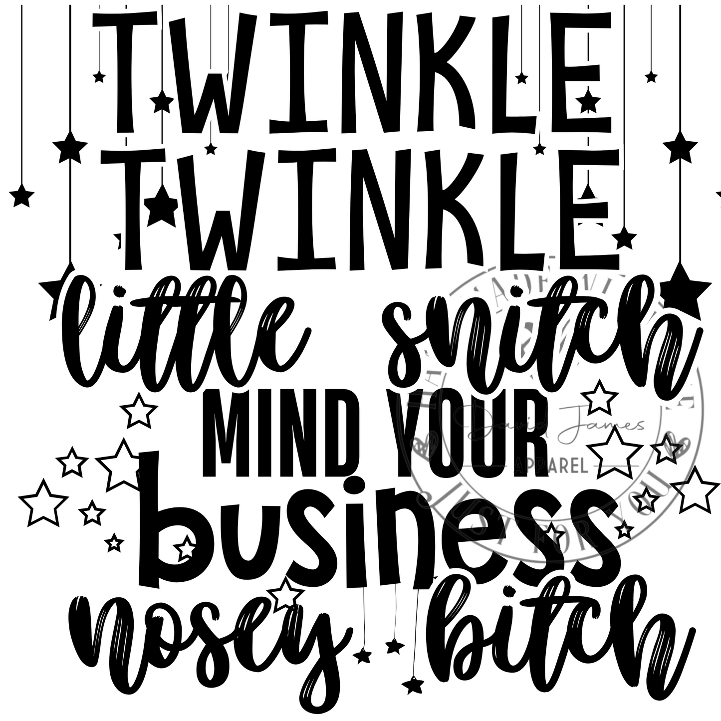 DIGITAL DOWNLOAD PNG | Twinkle Twinkle little snitch mind your business nosey bitch