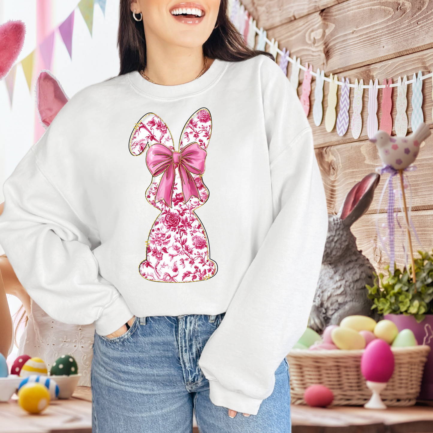 Bunny silhouette pink| EASTER | Direct to film transfer