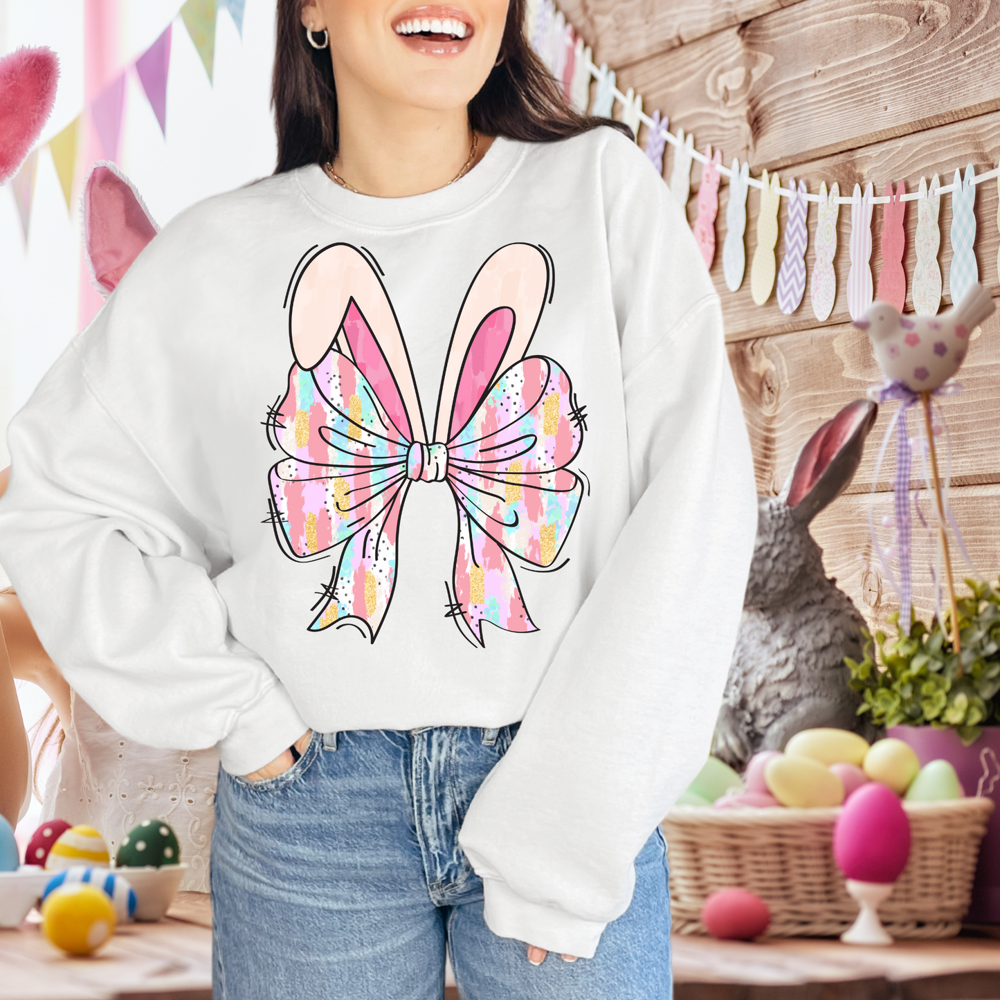 retro coquette bow and ears| EASTER | Direct to film transfer