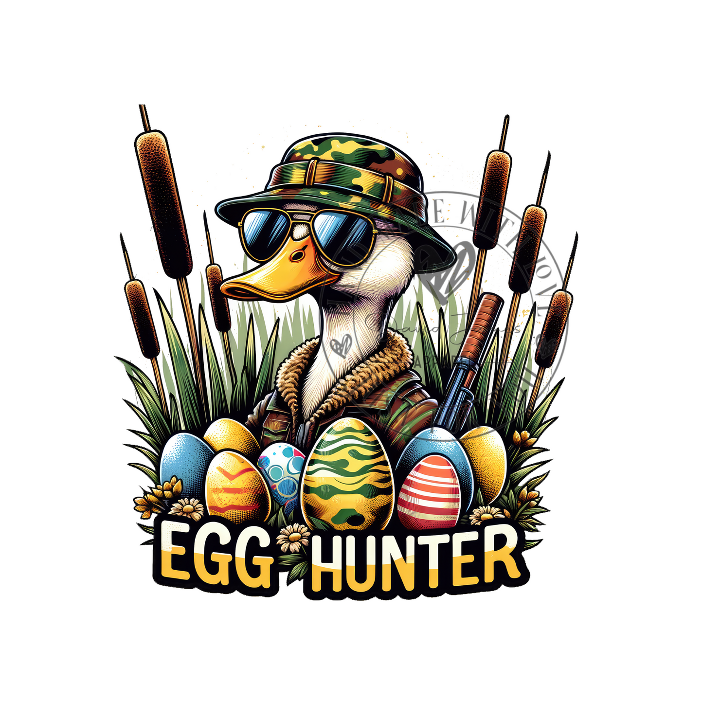 DIGITAL DOWNLOAD PNG | Egg hunter with a duck | Easter