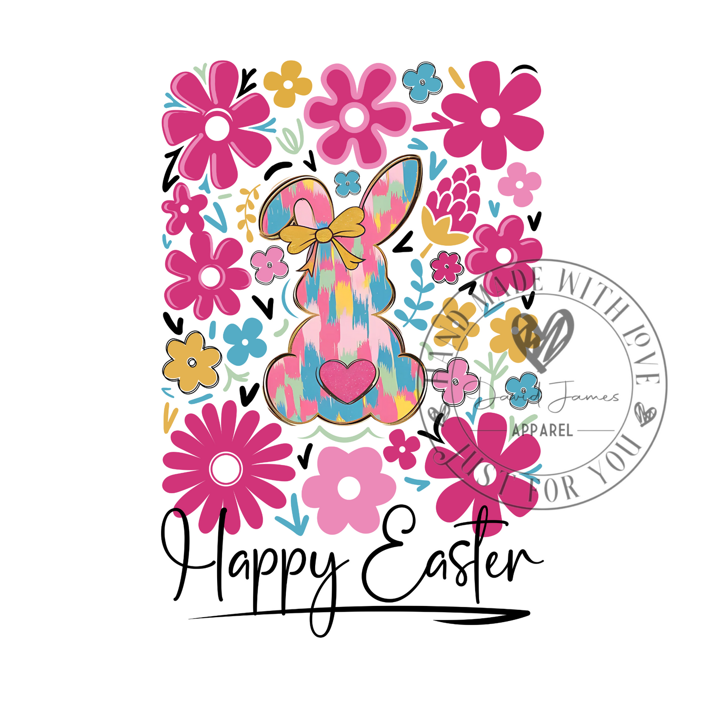 DIGITAL DOWNLOAD PNG | Happy Easter flowers | Easter