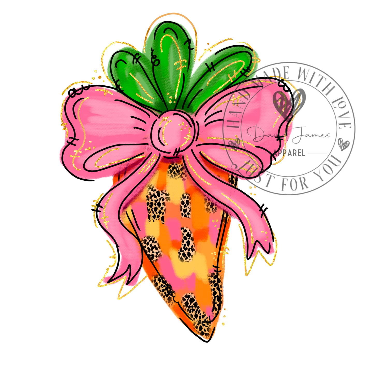 DIGITAL DOWNLOAD PNG | Carrot with bow| Easter