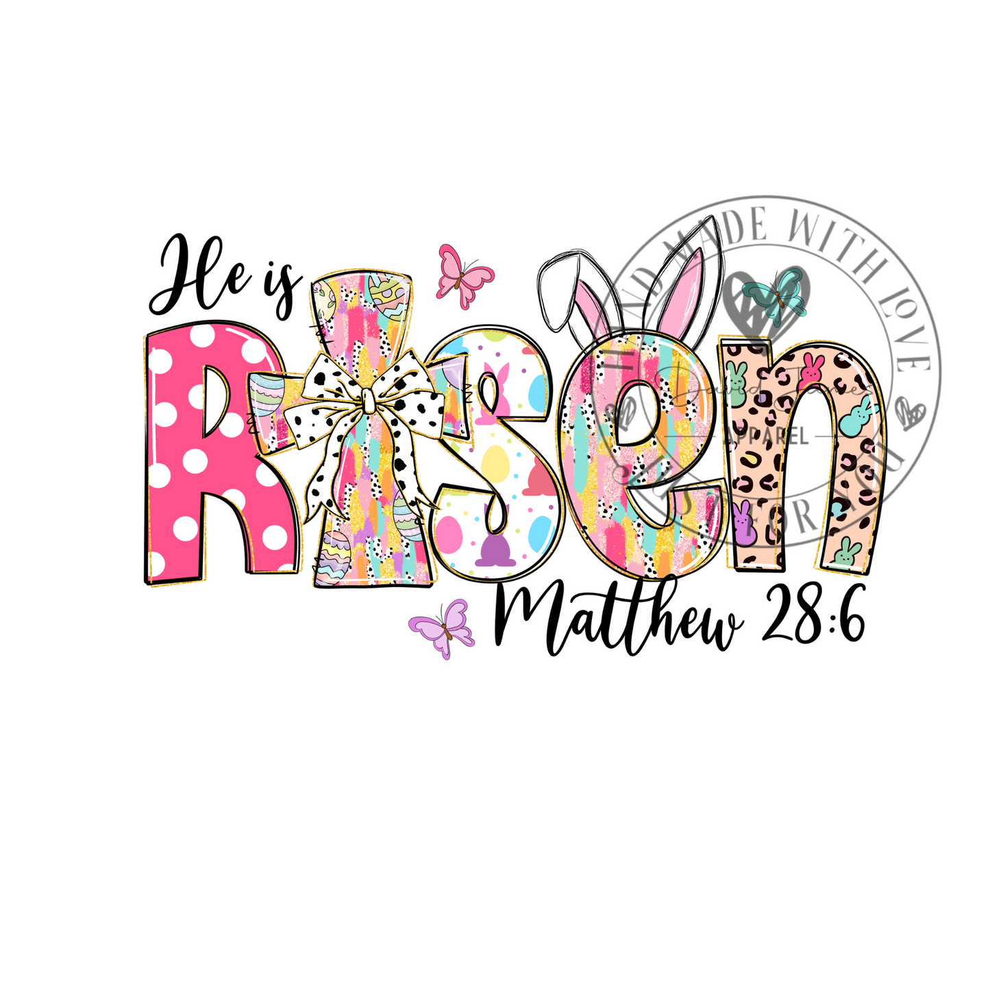 DIGITAL DOWNLOAD PNG | He is Risen Matthew 28:6| Easter