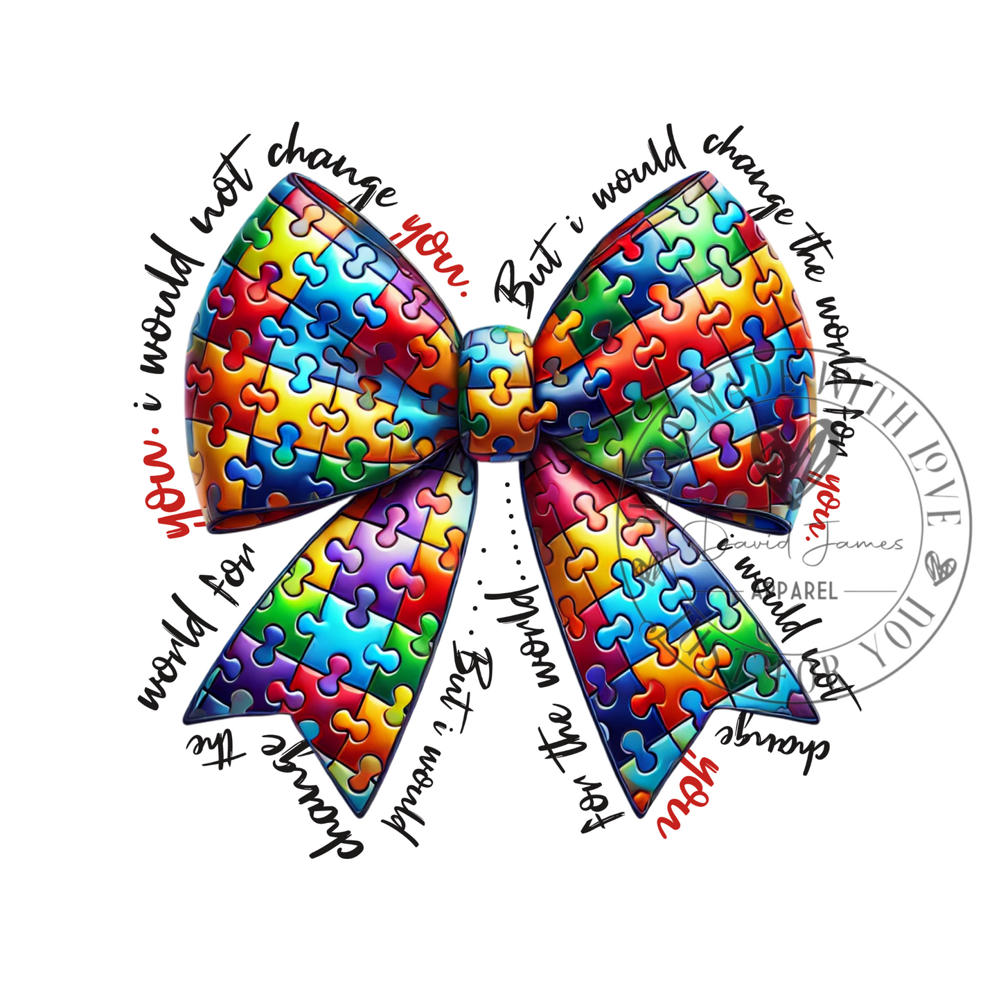 DIGITAL DOWNLOAD PNG | Autism coquette bow | Autism Awareness