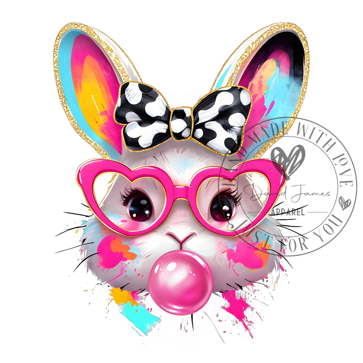 DIGITAL DOWNLOAD PNG | Bunny heart shaped pink sunglasses | Easter