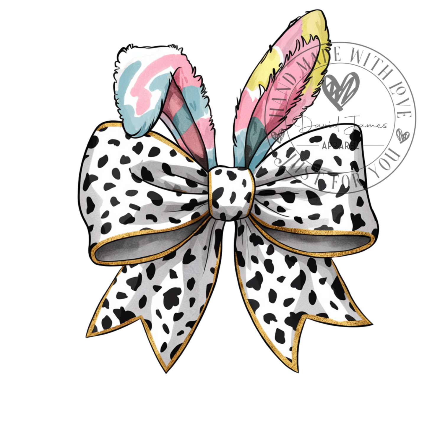 DIGITAL DOWNLOAD PNG | spotted bow with bunny ears| Easter