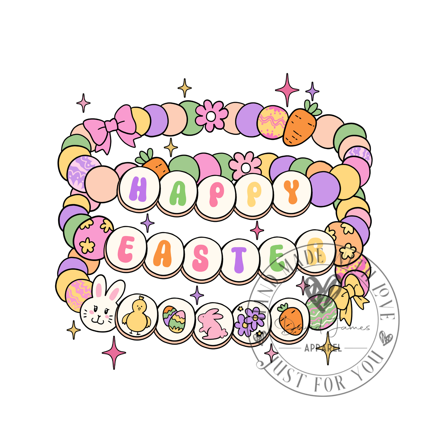 DIGITAL DOWNLOAD PNG | friendship bracelets "Happy Easter"| Easter