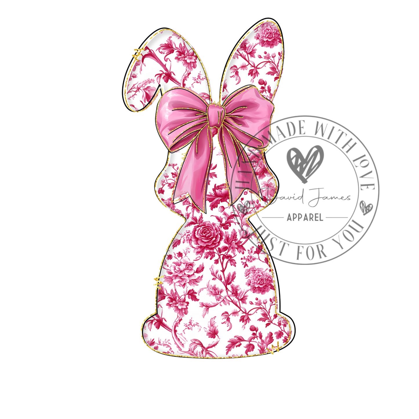 DIGITAL DOWNLOAD PNG | Bunny silhouette pink pattern| Easter