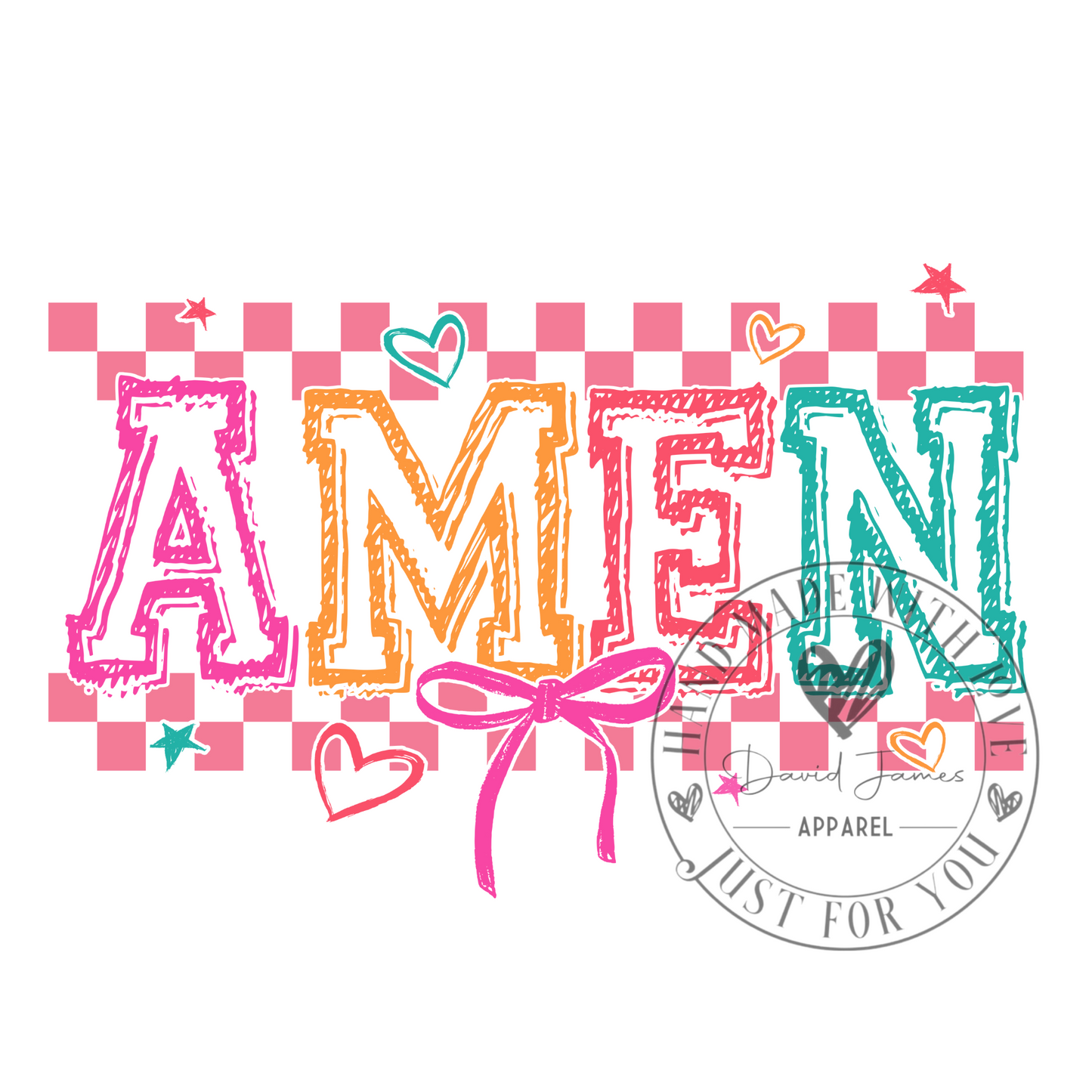 DIGITAL DOWNLOAD PNG | Amen | Retro Bright colors| Faith