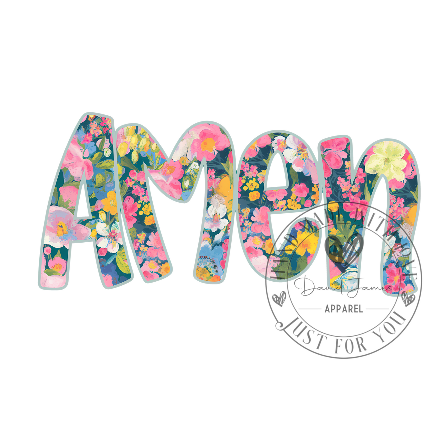 DIGITAL DOWNLOAD PNG | Amen | flowers | Faith