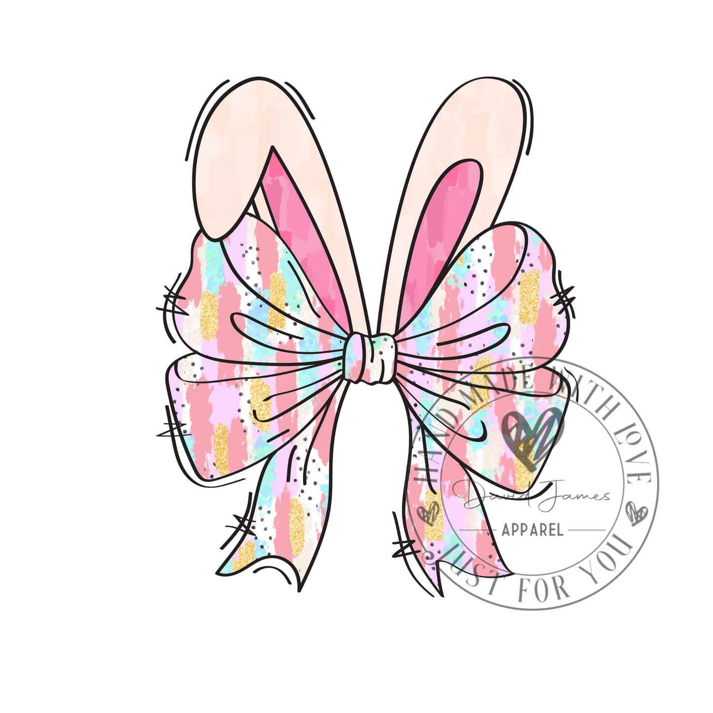 DIGITAL DOWNLOAD PNG |Coquette Bow with bunny ears| Easter