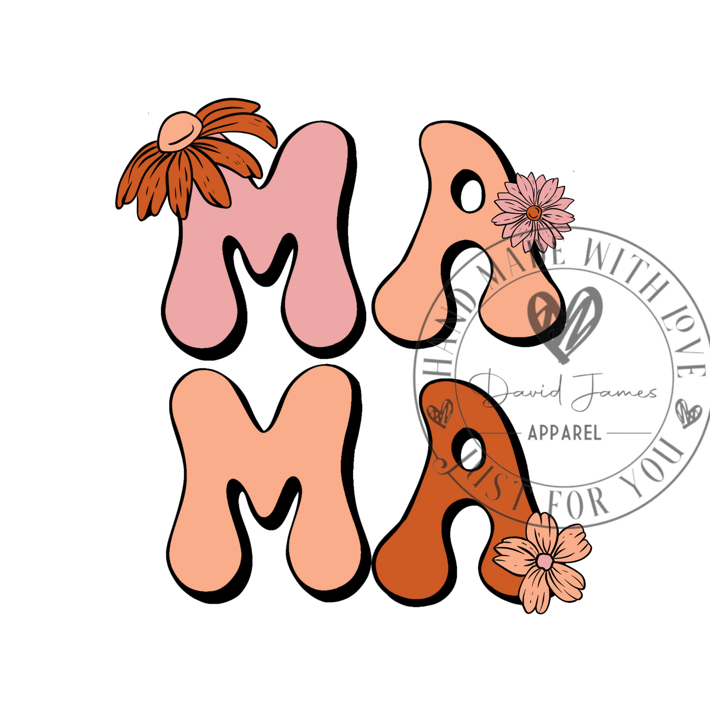 DIGITAL DOWNLOAD PNG | Mama Retro flowers