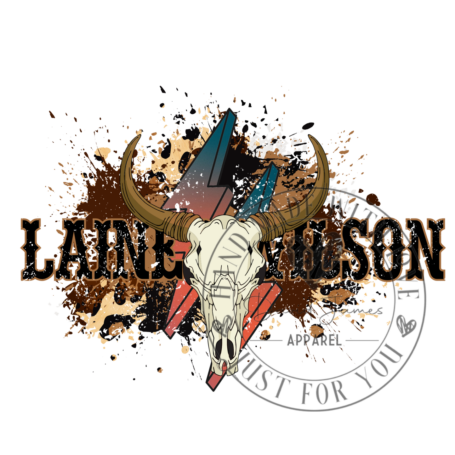 DIGITAL DOWNLOAD PNG| Lainey Wilson cow skull and leopard print