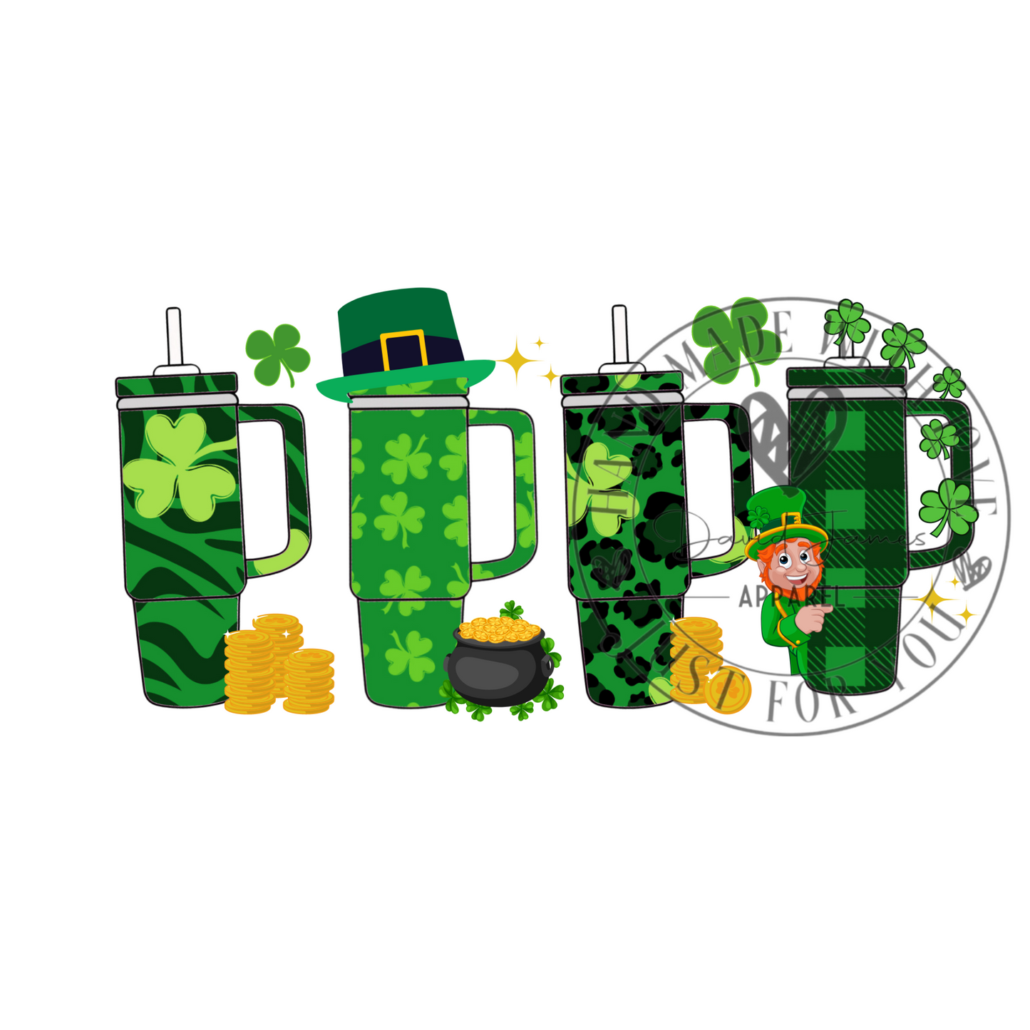 DIGITAL DOWNLOAD PNG | St. Patrick's day Stanley Cup inspired