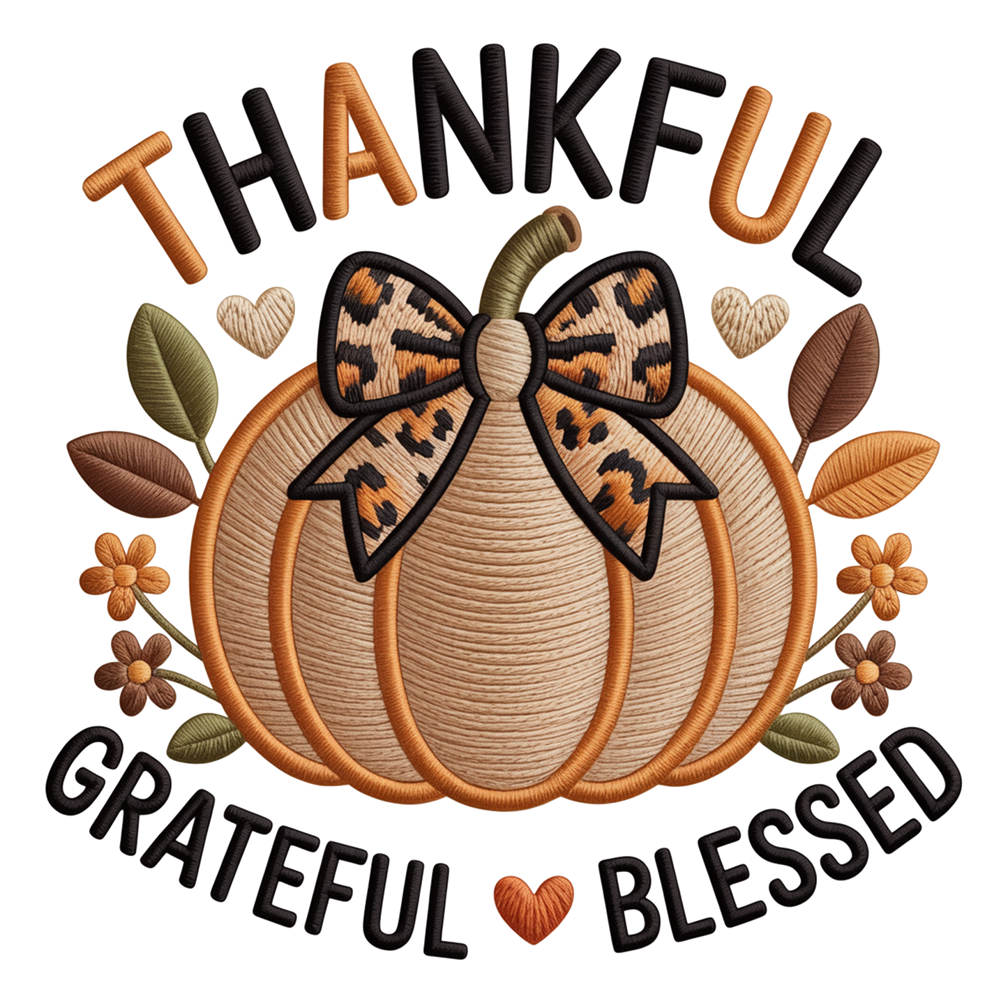 DIGITAL DOWNLOAD PNG |Thankful Grateful Blessed Fall| Faux Yarn | Thanksgiving