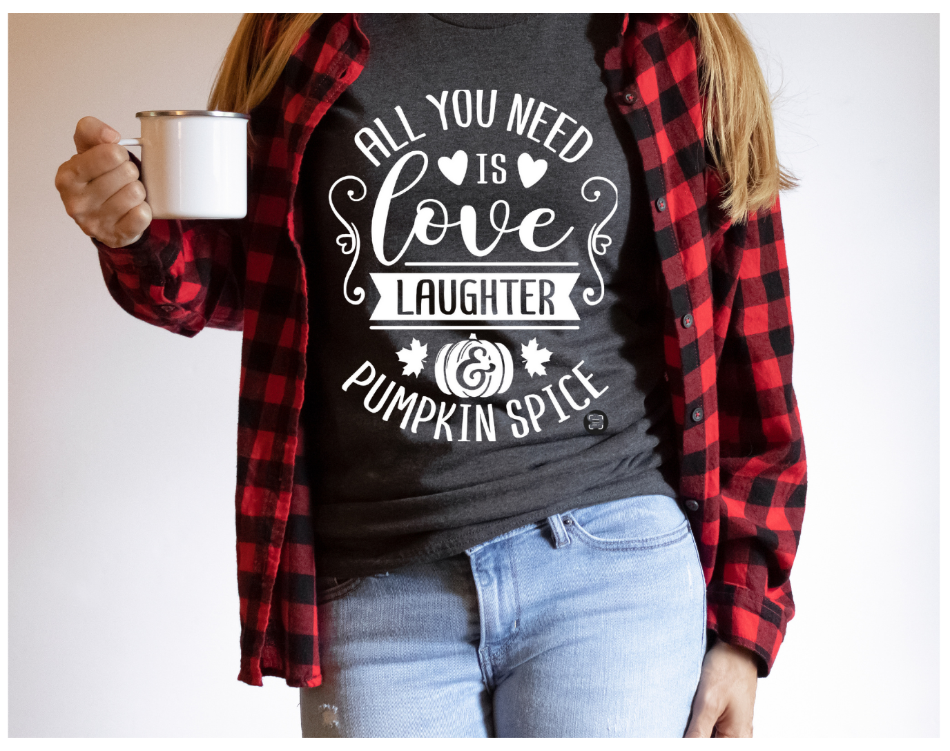 Pumpkin spice coffee inspired graphic tee shirt design