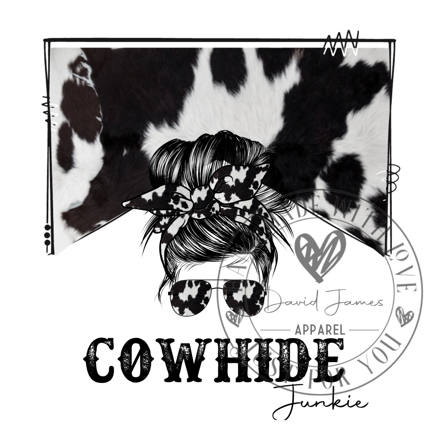DIGITAL DOWNLOAD PNG Cowhide Junkie |cow print
