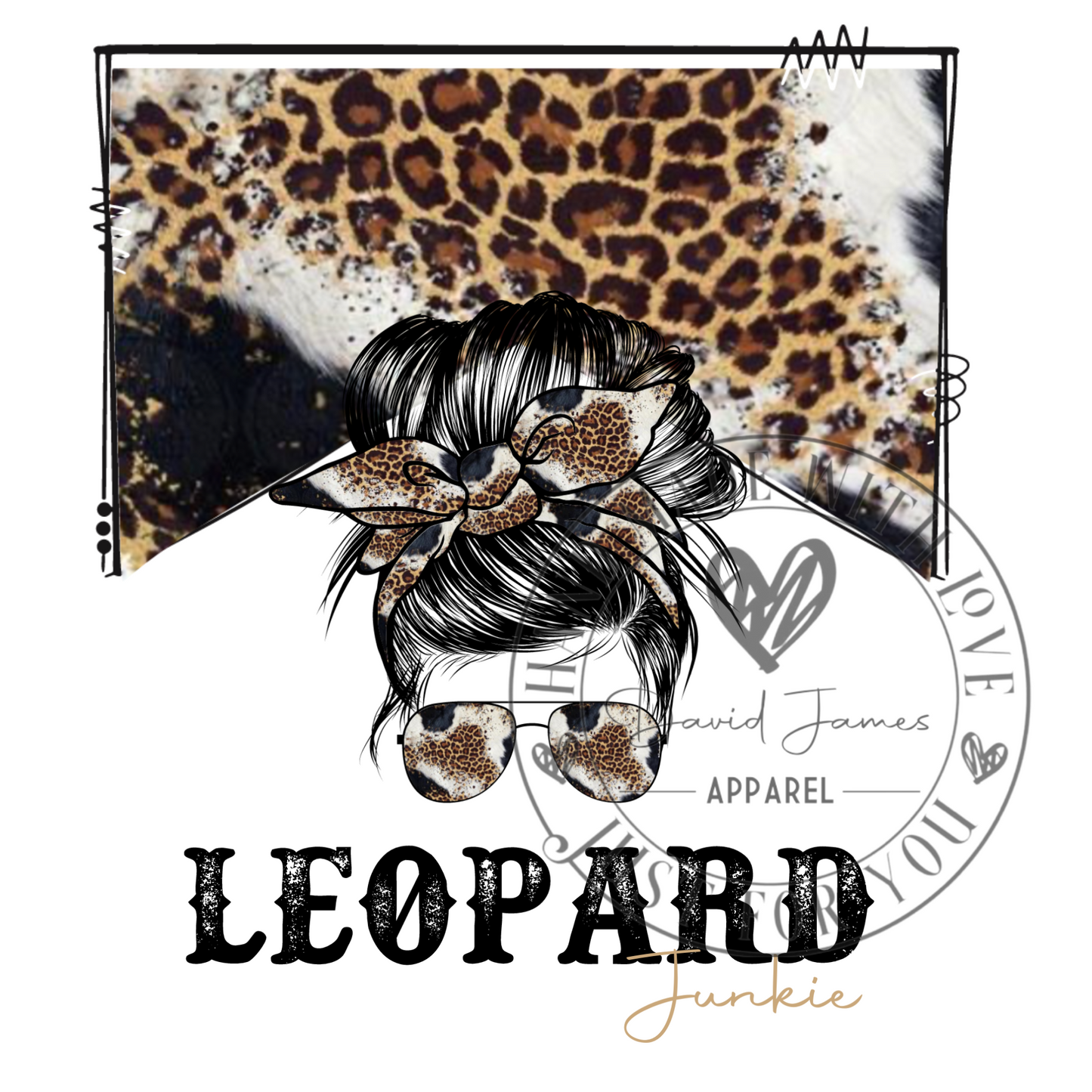 DIGITAL DOWNLOAD PNG Leopard Junkie |Messy Bun