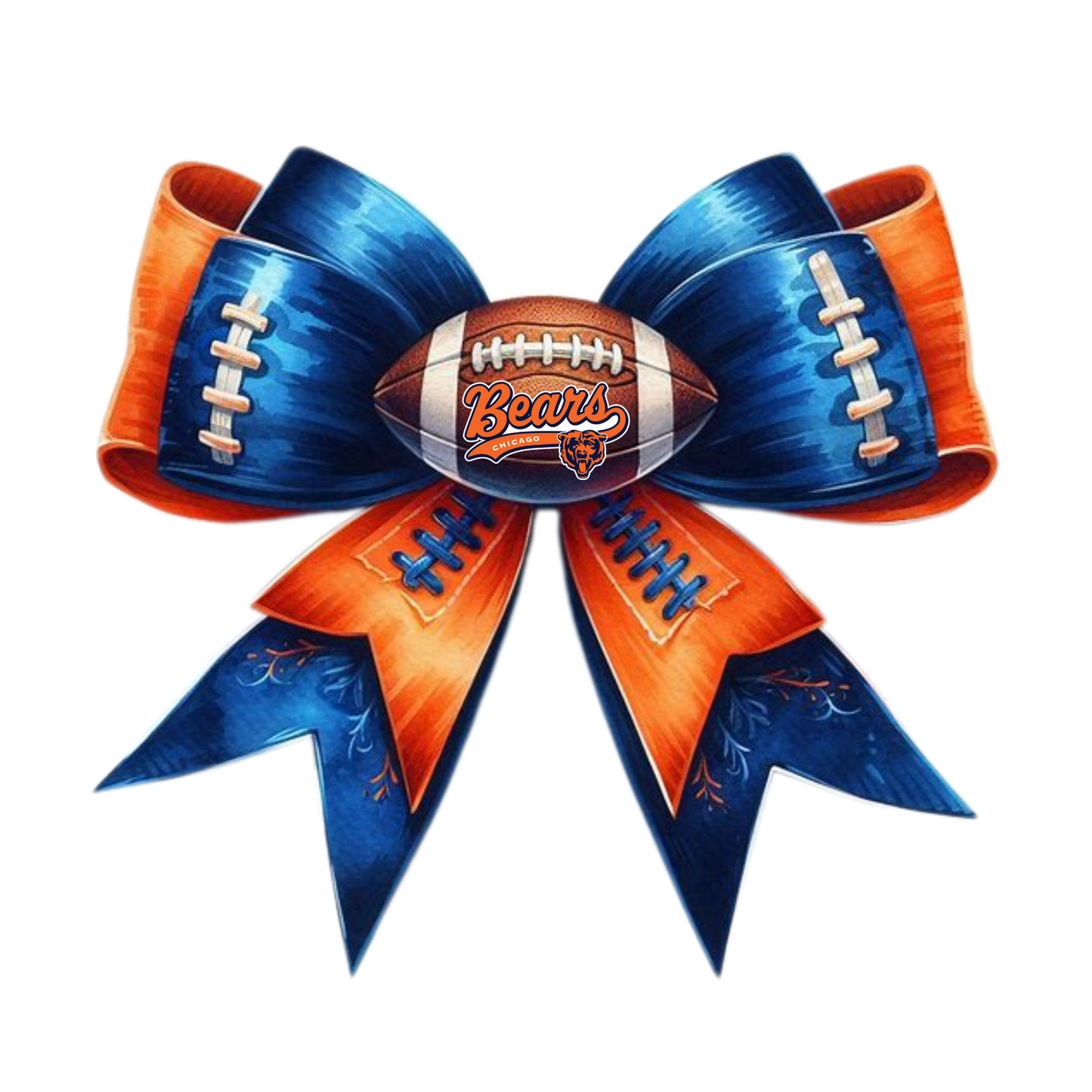 DIGITAL  DOWNLOAD PNG | Game Day Orange and Blue Bears  | football | set of 2 images