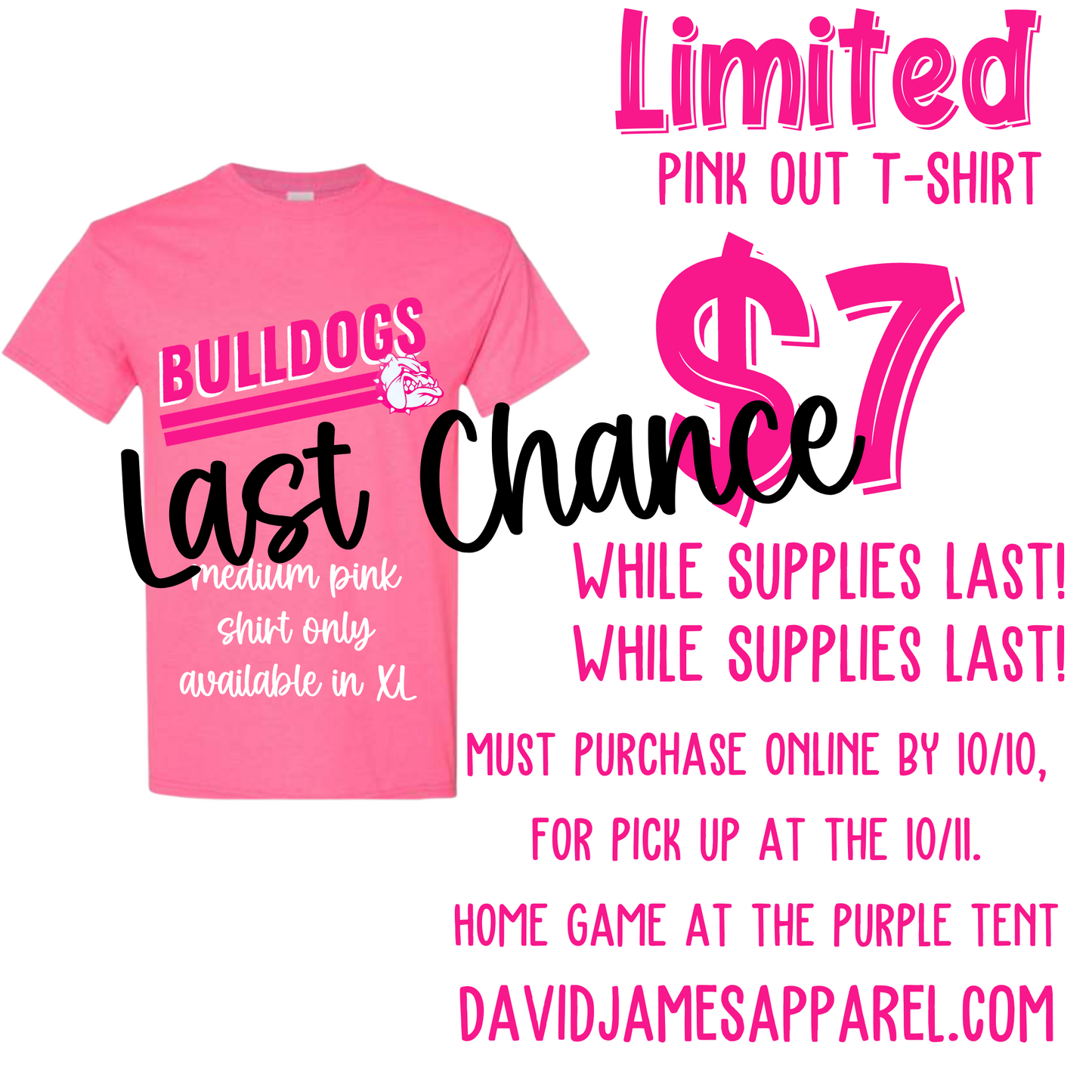 LAST CHANCE!! New Haven Bull Dogs PINK OUT LIMITED T-SHIRT/SWEATPANTS