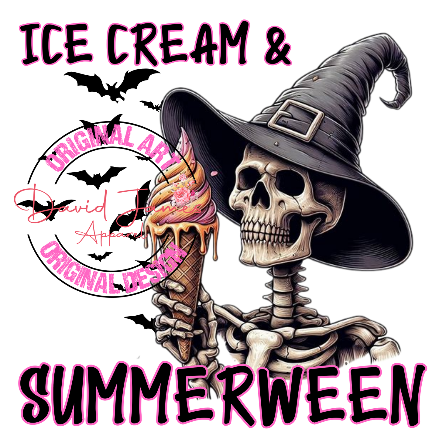 DIGITAL  DOWNLOAD PNG | Ice cream and Summerween, pink | Summerween