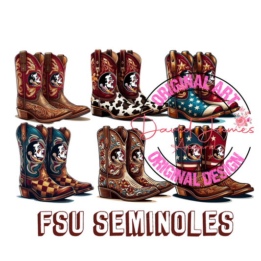 DIGITAL  DOWNLOAD PNG | College boots | FSU Seminoles