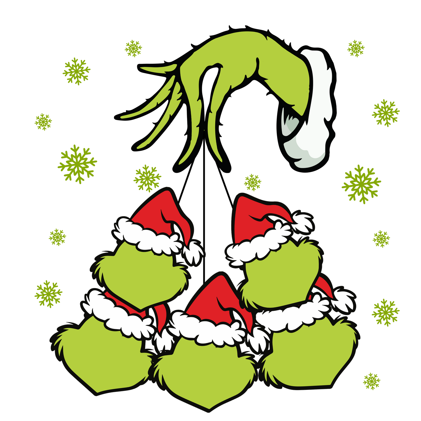 Bundle Image Family names on Grinch ornaments and MAMA  | Direct to film transfer