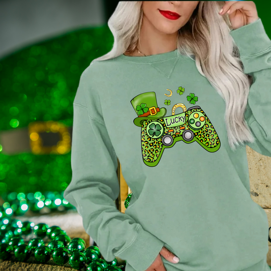 Gamer Control | St. Patricks Day themed | Direct to film transfer