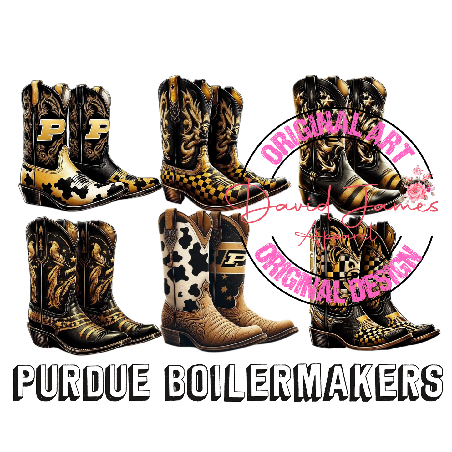 DIGITAL  DOWNLOAD PNG | College boots |Purdue Boilermakers