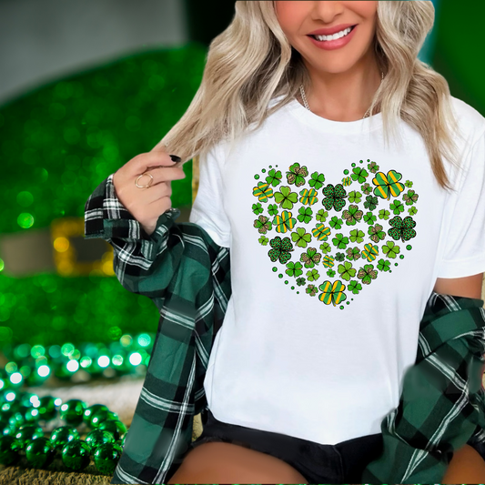 Clover heart shape | St. Patricks Day themed | Direct to film transfer