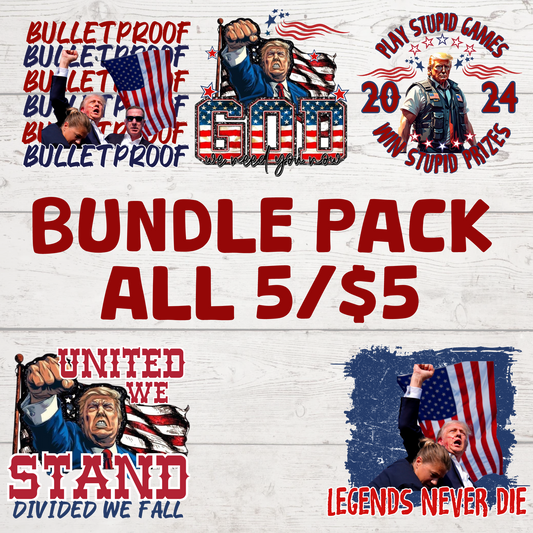 DIGITAL  DOWNLOAD PNG| Bundle Pack 5 images for $5 | Trump