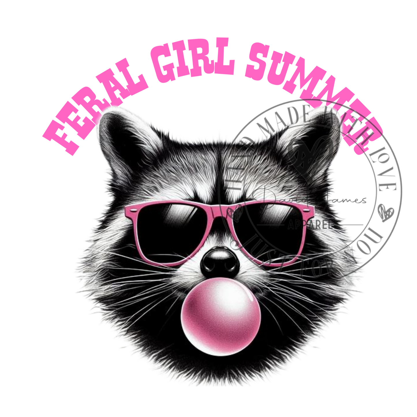 DIGITAL DOWNLOAD PNG | Feral Girl Summer | Raccoon