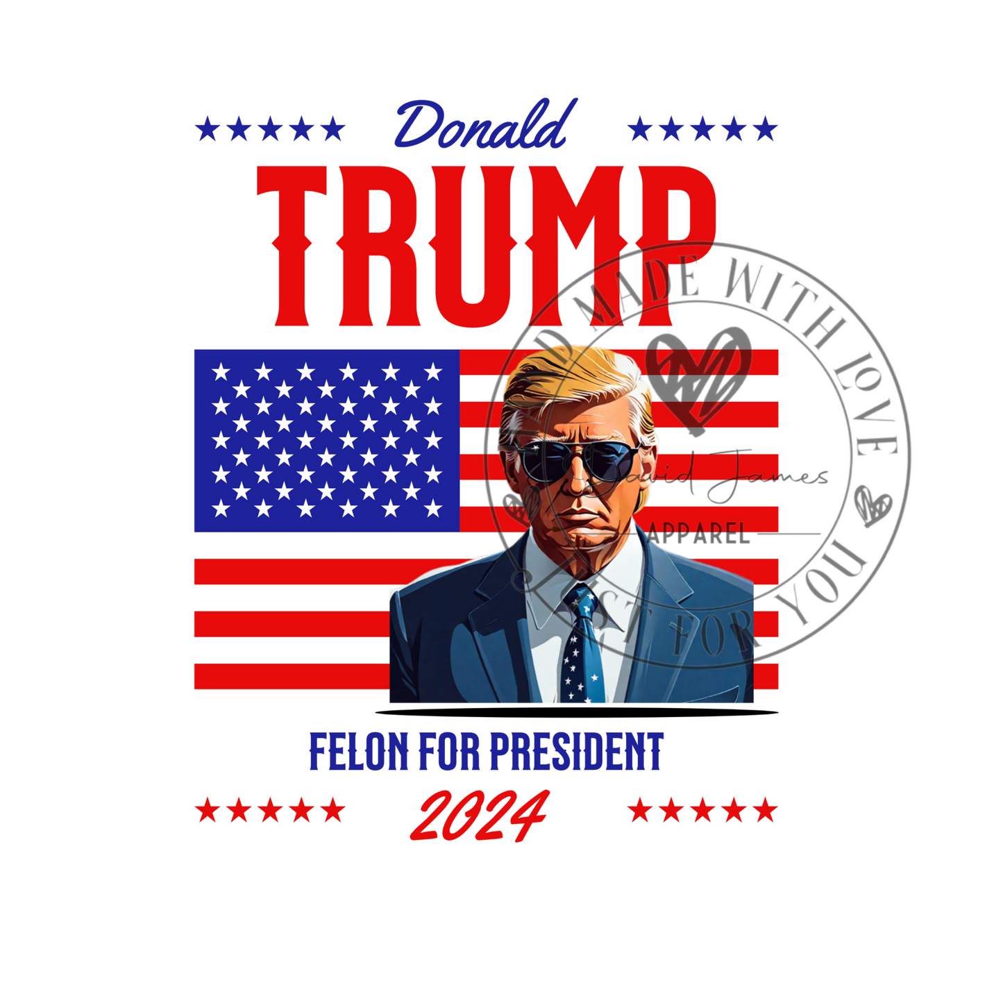 DIGITAL DOWNLOAD PNG | Felon for President | Trump 2024