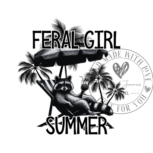 DIGITAL DOWNLOAD PNG | Feral Girl Summer | Raccoon