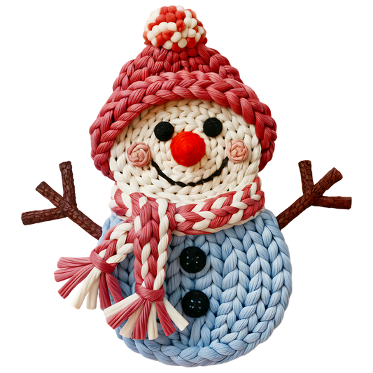DIGITAL DOWNLOAD PNG |blue Bottom snowman |Faux Yarn|  Faux Crochet| Christmas