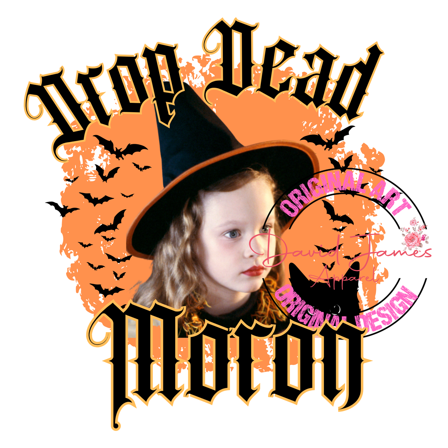 DIGITAL  DOWNLOAD PNG | Drop Dead Moron | Hocus Pocus Dani | 2 images 1 distressed one NOT distressed