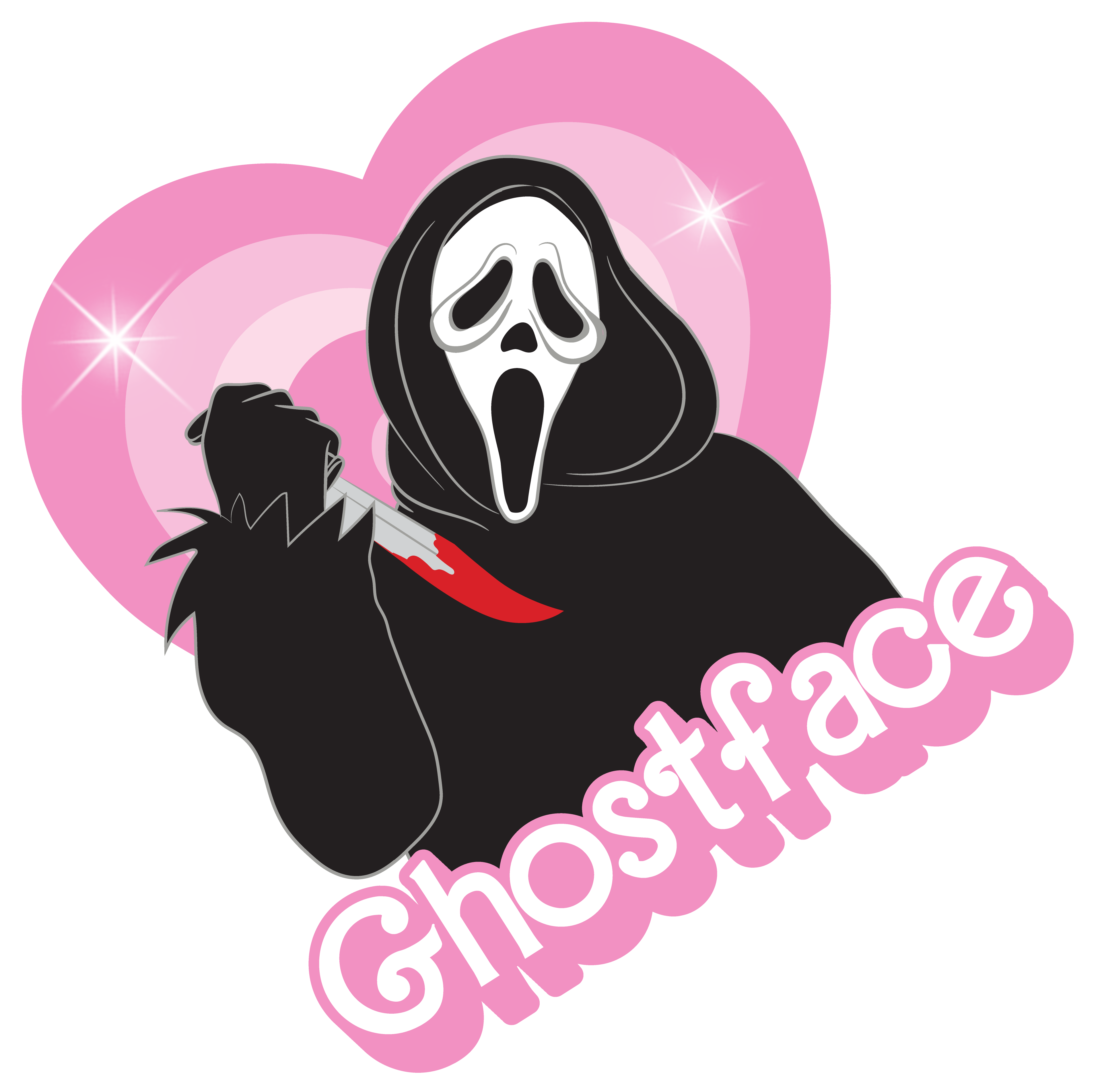 DIGITAL DOWNLOAD PNG |GhostFace BARBIE heart – David James Apparel